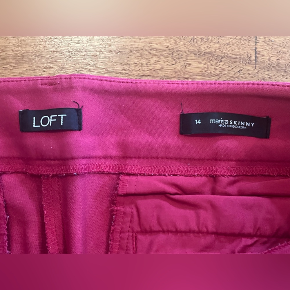 LOFT Raspberry Ankle Pants - Picture 4 of 7